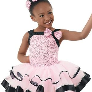 Weissman Pink and Black Dance Costume size M